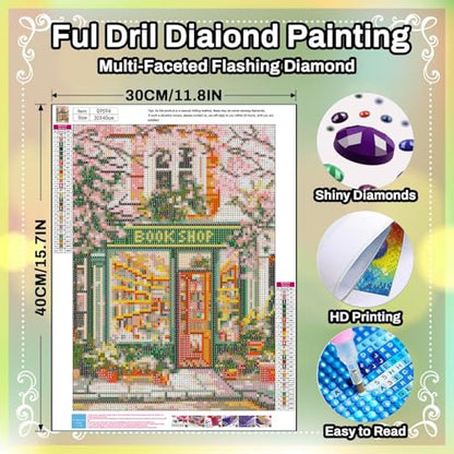 HITO Bookstore Diamond Painting Kits for Adults Bookstore Diamond Art Kits - color: G9594