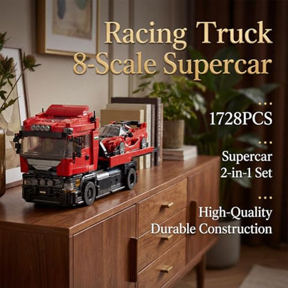 Monster Truck Tow & Sports Car Building Set for Adult 1728PCS - style: Monster Truck Sports Car