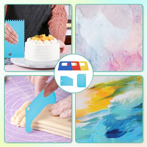 10 PCS Plastic Textured Art Supplies Kit, Colorful Scraper Tools - color: Multicolor