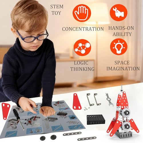 3D Metal Puzzle Rocket Building Kit 2-in-1 Pen Holder & Phone Stand for Desk - DIY Assembly Model, Fun STEM Project, Unique Office and Home Decor for Adults & Teens