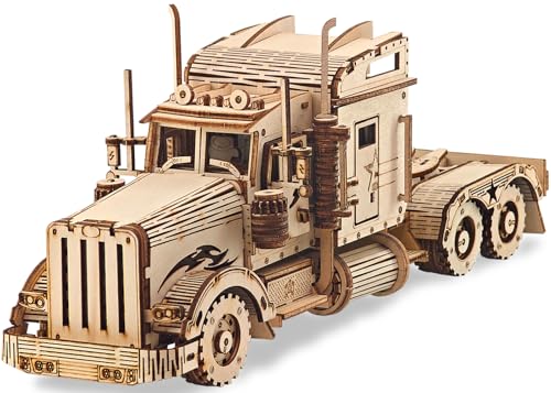 Kaptein 3D Wooden Puzzles for Adults & Teens – DIY Truck Model Kit to Build – Brain Teaser Craft – Birthday Gifts & Desk Decor