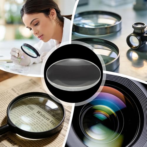 PATIKIL Concave Lens, 60mm Focal Length 36mm (1.4") Diameter Round Glass Magnifying Telescope Lens Trial Set Ground Edge for Lab Physics Class Optics Scientific Experiments, White, 6Pcs - size: 1.4inch