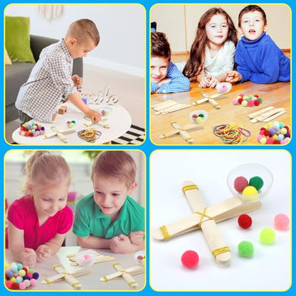 Foilswirl 36 Sets Stem Catapult Building Kit DIY Stick Catapults Craft Kits for Kids Classroom Educational and Learning Activities Camp Crafts Supplies(Colorful) - color: Colorful