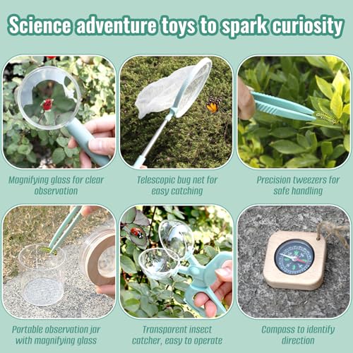 WOODENFUN Bug Catcher for Kids, Bugs Habitat Outdoor Explorer Kit