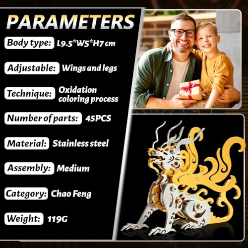 Chao Feng Gold 3D Metal Puzzle Mechanical Model Kit Stainless Steel - color: B3-chao Feng