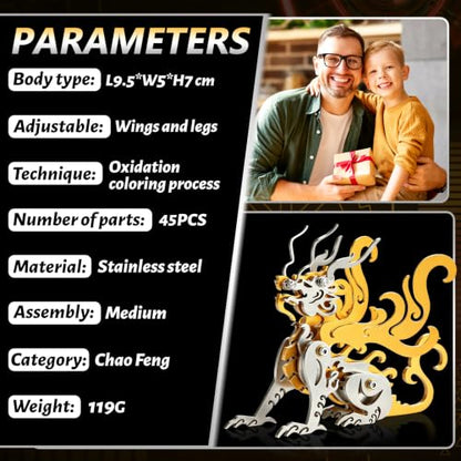 Chao Feng Gold 3D Metal Puzzle Mechanical Model Kit Stainless Steel - color: B3-chao Feng