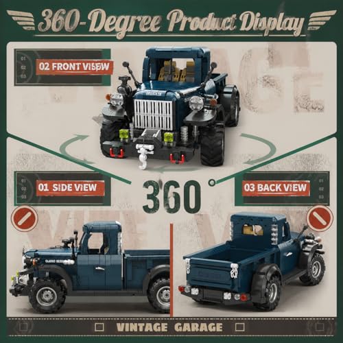 Retro 1:16 Semi Truck Model Kit for Adults 1199pcs - style: Retro 1:16 Semi Truck