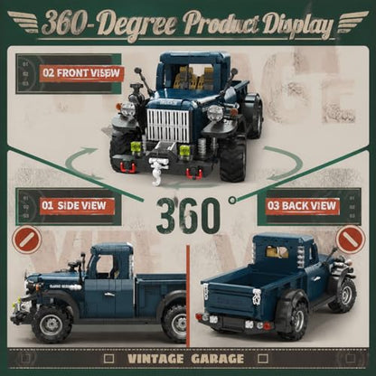 Retro 1:16 Semi Truck Model Kit for Adults 1199pcs - style: Retro 1:16 Semi Truck