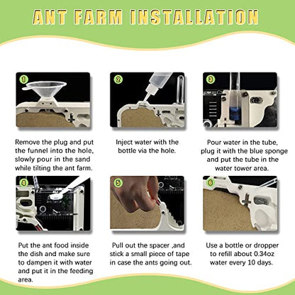 ELNMLHT Ant Farm Castle, Ant Farms with Yellow Sand and Tool Kit, Ant Colony Observation Kit, Ant Viewing Habitat Science Kit, Educational & Learning Science Kit for Kids, Adults, Student (Ant Farm B) - color: Ant Farm B