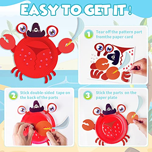 V-Opitos 12 Pack Paper Plate Arts and Crafts Kits for Kids - size: Ocean