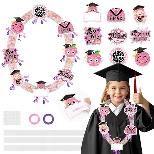 Candy Leis for Graduation 2026 - Pink Graduation Leis 2026 Candy Lei Tubing - color: Candy Leis - Pink