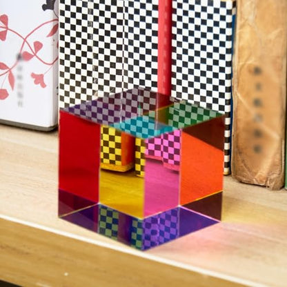 CMY Color Cube, 40mm Acrylic Prism, Educational Toys for Kids - size: 1pc 4cm