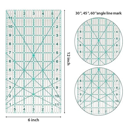MANUFORE Quilting Ruler 6 x 12 Inch Sewing Acrylic Ruler Quilting Tools - style: 6 x 12"