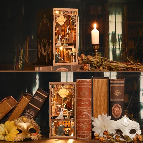 Phantom of The Opera Book Nook Kit, DIY Miniature Dollhouse Kit with LED - color: Phantom of the Opera
