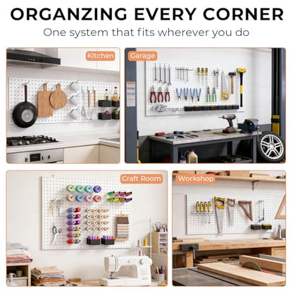 INCLY 278PCS Pegboard Accessories Organizer Kit with Peg Borad Hooks & Bins - size: 278 PCS