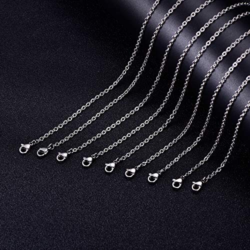30 Pack 24 Inch Necklace Chain Stainless Steel Link Cable Chain Necklace with Lobster Clasps for DIY Jewelry Making - size: 24 Inches
