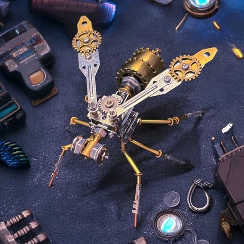 3D Metal Puzzles for Adults Teens-160+Pcs-Mechanical Wasp Bee Insect Models-3 Hours to Build-Ideal for Birthday Gifts and Decorations(Mechanical Wasp A) - style: Mechanical Wasp A