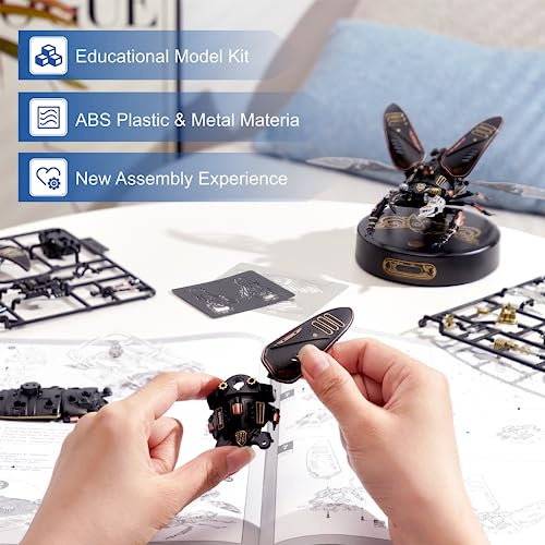 3D Metal Puzzles for Adults, DIY Model Kits to Build, 115 Pieces Mechanical Puzzle Stag Beetle, STEM Toy, for Adults（Stag Beetle）