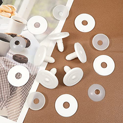 TOAOB 20 Set 40mm Doll Joints for Amigurumis Crochet White Movable Plastic Animals Joints for Crochet Stuffed Animals Crafts Puppets Limbs and Arms Leg Neck Joints Doll Making - size: 40mm
