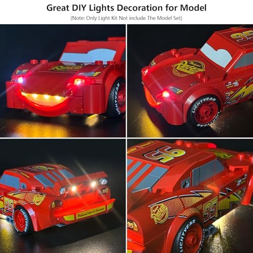 LED Light Kit Compatible with Lego 77255 Lightning McQueen - color: Touch Switch Version