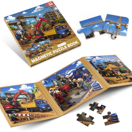 Biarek Construction Vehicle Magnetic Puzzles for Kids 3-5, 37-Piece Set - color: Construction Vehicle - 37 Pieces