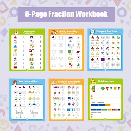 Magnetic Fraction Demonstration Book – 164CPS Magnetic Fraction Learning Tiles Montessori Manipulatives for Elementary School, Fraction Educational Puzzle for Classroom & Homeschool Toys for Kids