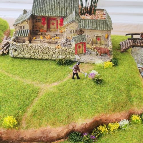 Flower Cluster Grass Tufts Flower Vegetation Groups Miniature Static Scenery Model for DIY Architecture Building Model Railway Train Diorama Garden Scenery Landscape Layout, Yellow