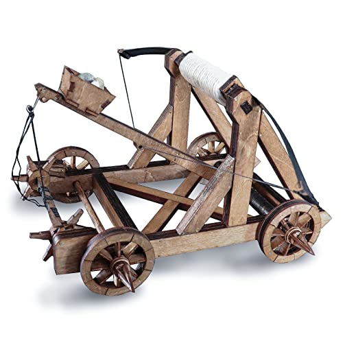 Bouncy Catapult European Roman Period Ancient Chariot 3D Wooden Puzzles Model Assembly Kits Fun Toys Building Kit