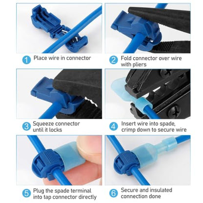 TICONN T Tap Wire Connectors, T Wire Quick Splice Connector, T Connectors for Wiring with Storage Case (Red 80 Pcs) - style: Red 80 Pcs