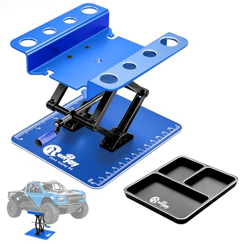 RC Stand Lift Lower with 3-Slot Screw Tray for 1/8 1/10 1/12 Scale, Blue - color: Blue, With 3-slot Screw Tray