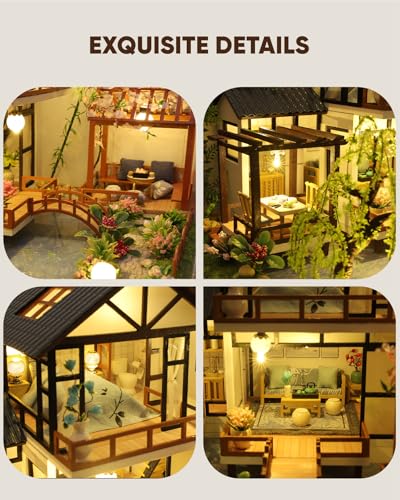 DIY Japanese Miniature House Kit Dollhouse Kit for Adults to Build - color: Janpanese House