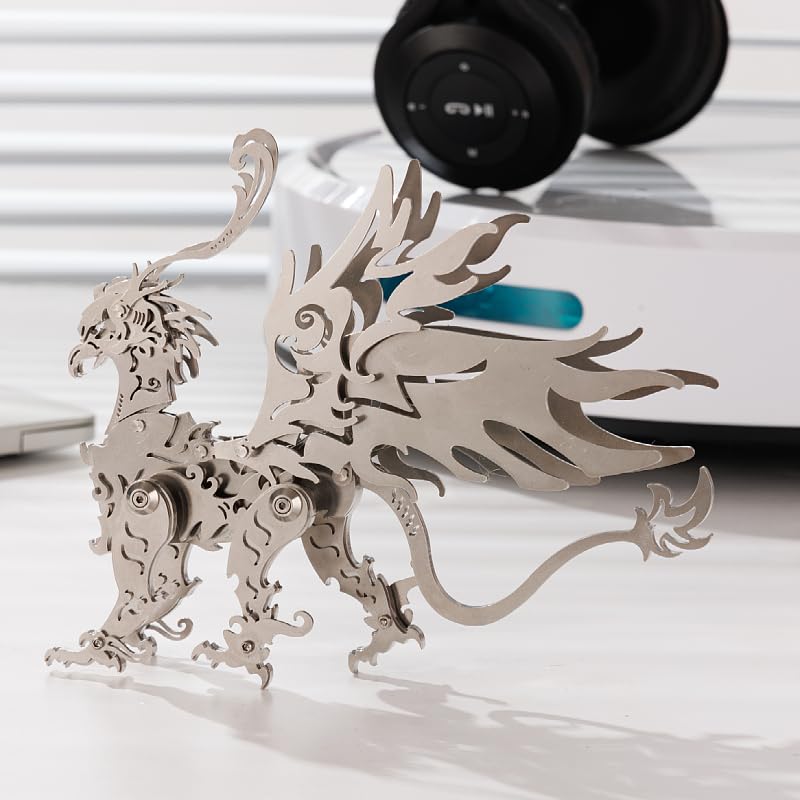 3D Metal Puzzle The Meow Meow Family Cat, Gu Diao Silver - color: Gu Diao Silver