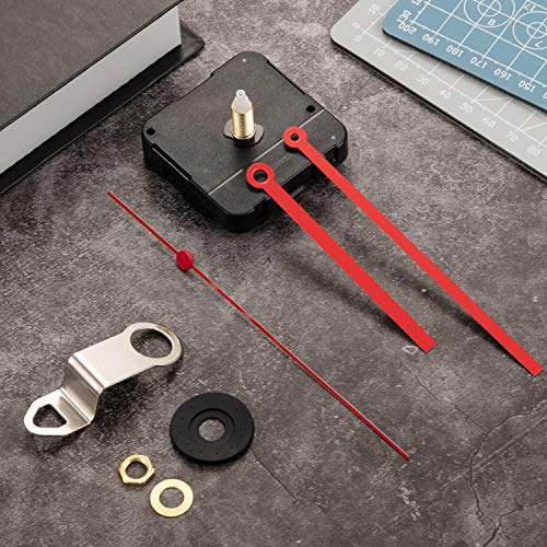 Hicarer 28 mm Long Shaft Quartz Clock Movement Clock Parts Repair Kit (Red) - color: Red