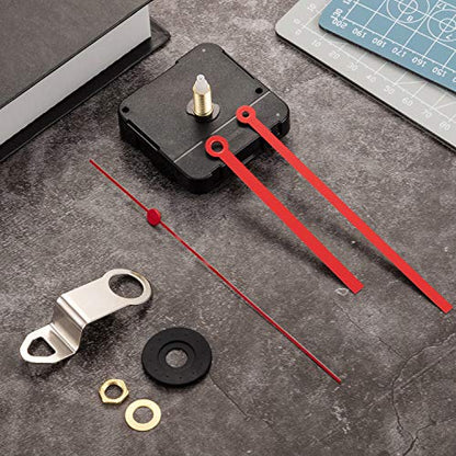 Hicarer 28 mm Long Shaft Quartz Clock Movement Clock Parts Repair Kit (Red) - color: Red