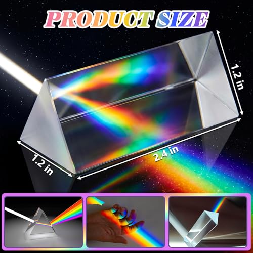 Kanayu 12 Pcs Clear Triangular Prism Optical Glass,2.5 Inch - size: 2.5 Inch