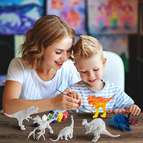 COASTLINE CRAFT STEM.org Dinosaur Painting Kit for Kids with Dino Trivia-Dinosaur Crafts for Kids Ages 3-5 + w/ 2 T-Rex Set - Screen Free, Educational Gifts for Boys - style: Dinosaur Kit