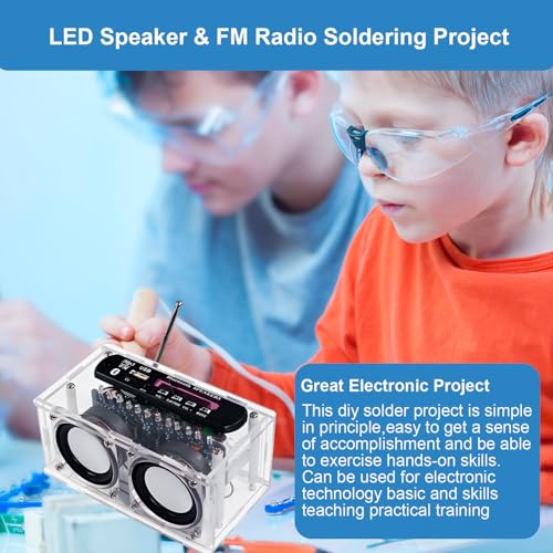 DIY Bluetooth Speaker Radio Soldering Kit, Radio Audio Soldering Kit, Bluetooth-Compatible LED Speaker Soldering Project, DIY Soldering Kit for College High School Education