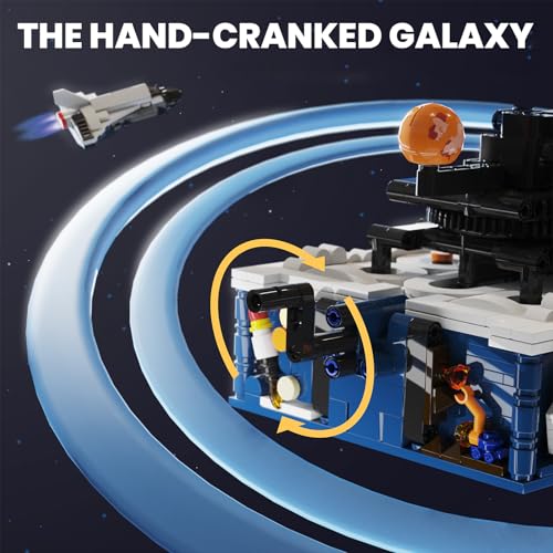 Solar System Building Sets with Light - 775 PCS Rotatable Space Exploration Toys with 8 Planets & Rocket, Science Astronomy Educational Gifts for Boys Girls Age 8+ Years Old Kids