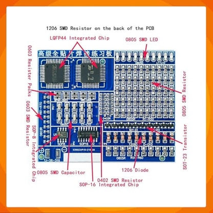 Soldering Practice Kit - 4-in-1 SMD & SMT DIY Electronic Kits | Soldering Training Board for Beginners, Hobbyists, and Students | Perfect for Learning Surface Mount Soldering Techniques