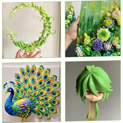 Air Dry Clay Lightweight, Flexible Modeling Clay for Adults Arts and Crafts - color: Light Green