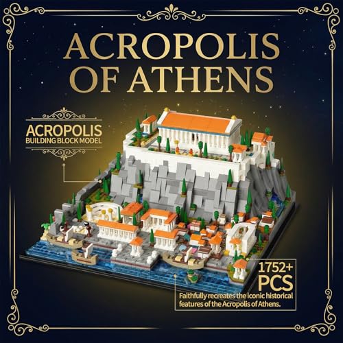 Acropolis of Athens Building Block Set 1752 PCS Greek Architecture Building Set Famous Landmark Parthenon Temple Model Kit Gift for Adults Teens