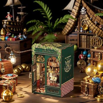 Owl Bookstore Book Nook Kit - 3D Wooden Puzzles with LED - color: Owl Bookstore