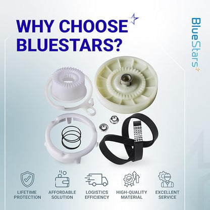 [Upgraded] BlueStars W10721967 Washer Pulley Clutch Kit & W10006384 Belt