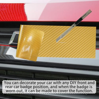 QianBao Compatible with Gold Carbon Fiber 11.8" x 4" Chevy Bowtie Emblem - color: Gold