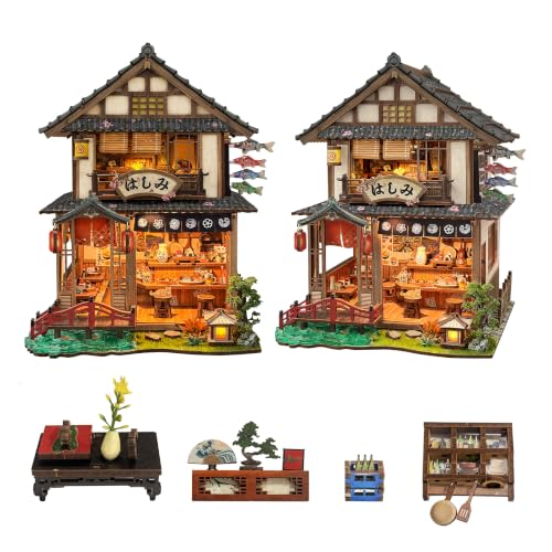 Book Nook Kit DIY Miniature House 3D Wooden Puzzle - Bridgeside Machiya - color: Bridgeside Machiya