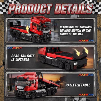 Monster Truck Tow & Sports Car Building Set for Adult 1728PCS - style: Monster Truck Sports Car