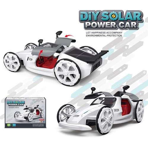 STEM Learning Toy for Kids Ages 8-12, DIY Solar Powered Car Kit, Educational Science Kit for Boys and Girls, Hands-On Engineering Toy, Build Your Own Solar Car Project