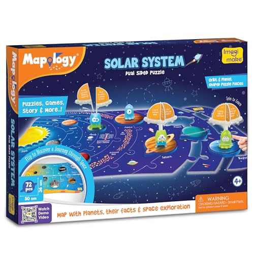Imagimake Mapology - Solar System Jigsaw Puzzle for Kids Ages 4+ - style: Solar System