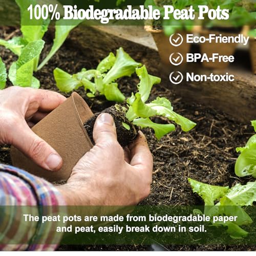 INCIKITI Biodegradable Peat Pots for Seedling - 120 Pack 3.15 inch Biodegradable Plant Seed Starters Kits with 30 Plant Labels, Garden Germination Nursery Pots for Flower Vegetable Seed Germination - size: 120 Pack