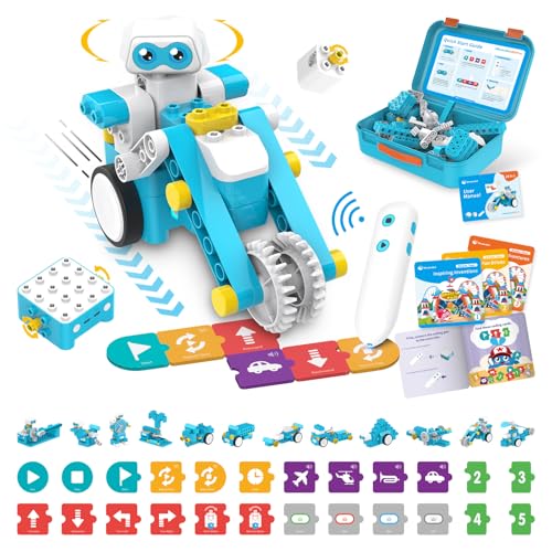 WhalesBot B3 Pro 24-in-1 Coding Robot Kit, Educational STEM Toy, Advanced Smart Programming for Educators, Robot Building Set with Controller&Motor&Sensors for Kids 4-6, 5-7 - style: WhalesBot B3 Pro Coding Robot